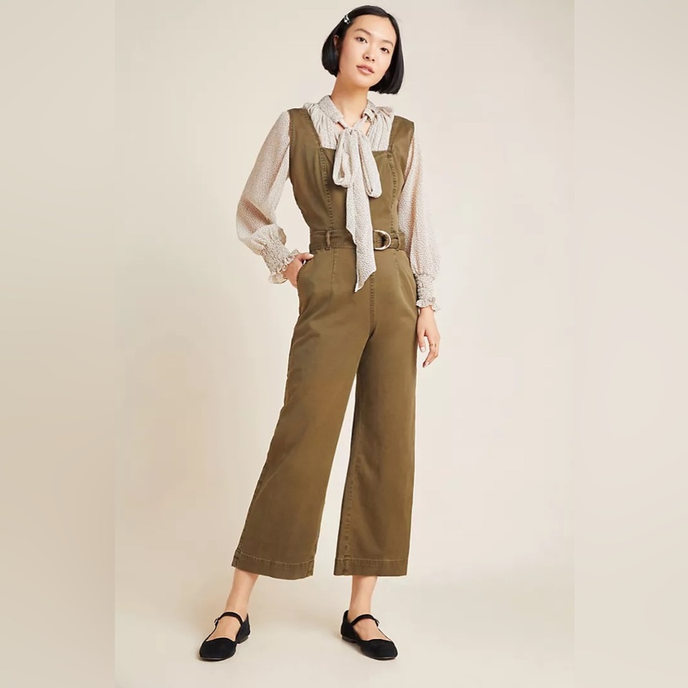 DL1961 x Marianna Hewitt Hepburn Cropped Wide-Leg Denim Jumpsuit XS